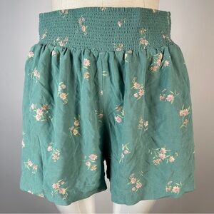 ❤️ American Eagle Outfitters Green Floral High Waist Shorts M